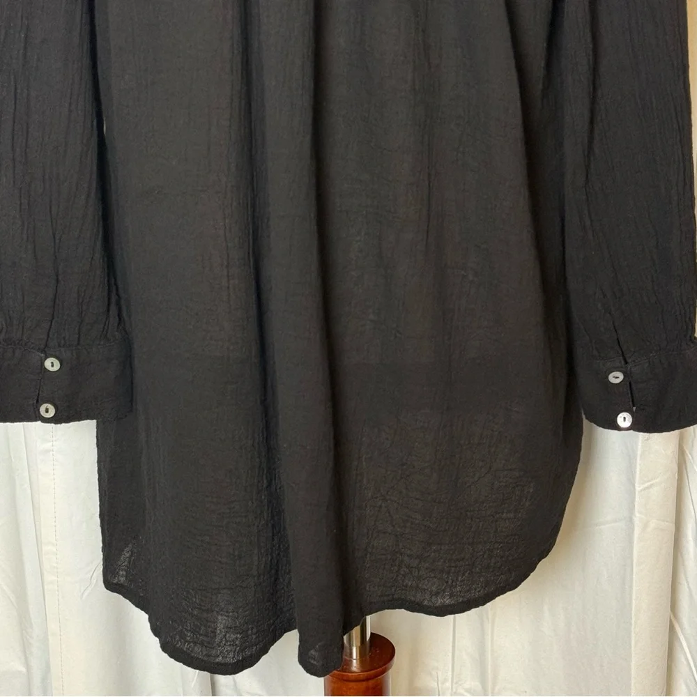 Honorine Paola Dress Cotton Gauze Coverup Black Oversized Womens Small - Picture 9 of 10